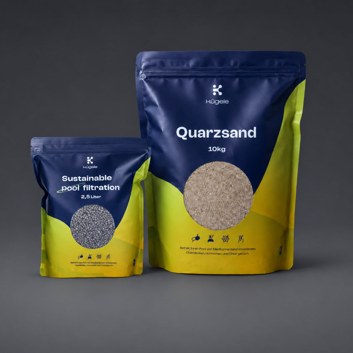 Kügele & 10kg Filtersand – Keine Trübung. Kein Chlorgeruch.